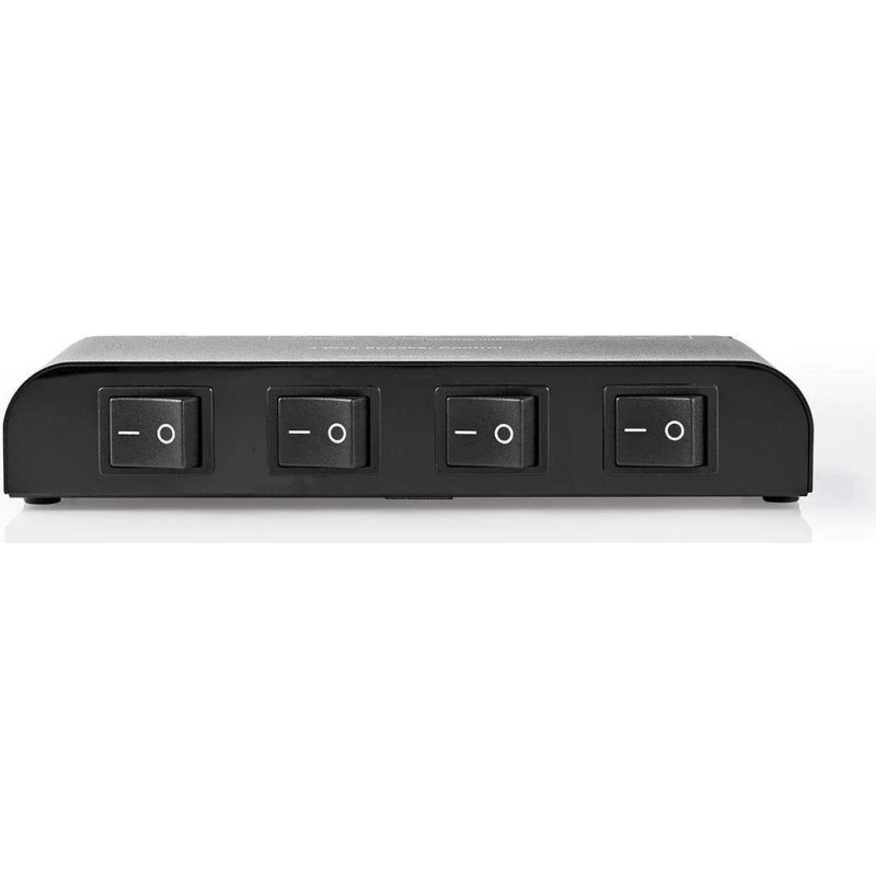 Nedis 4-vejs Højttalerkontrolboks, 200 W, 4-Port, Sort