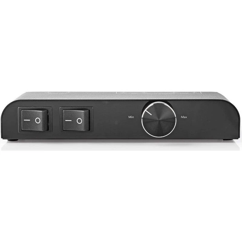 Nedis Højttalerkontrolboks 2-Port Banan, 4-16 Ohm, 60 W, Sort Aluminium