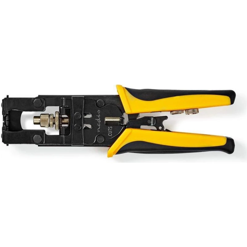 Nedis Kompressionstang F-stik/RCA/BNC, Gul/Sort