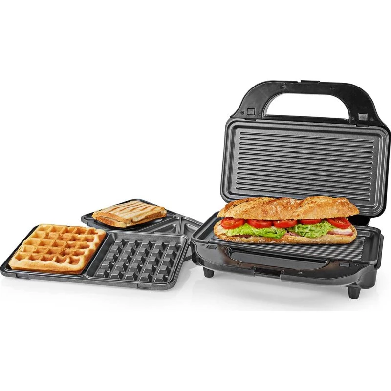 Nedis KAMG120FBK Multi Grill 900W (Grill/Sandwich/Vaffel)
