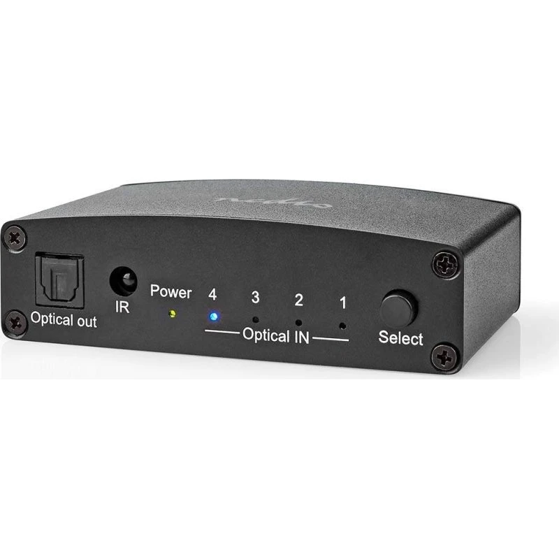Nedis ASWI2514BK 4-vejs TosLink Audio Switch, sort