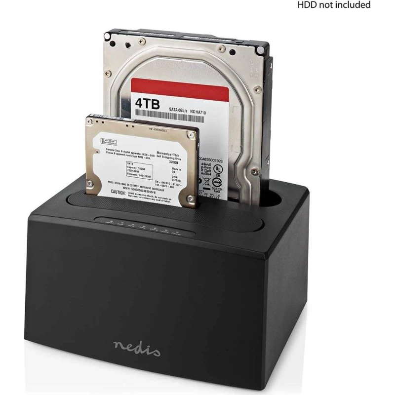 Nedis HDDUDB3210BK Dockingstation | 2x 2.5/3.5" | USB 3.2 Gen1