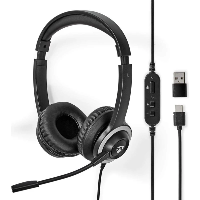 Nedis CHSTU310BK On-Ear PC-Headset USB-C/Stereo Sort