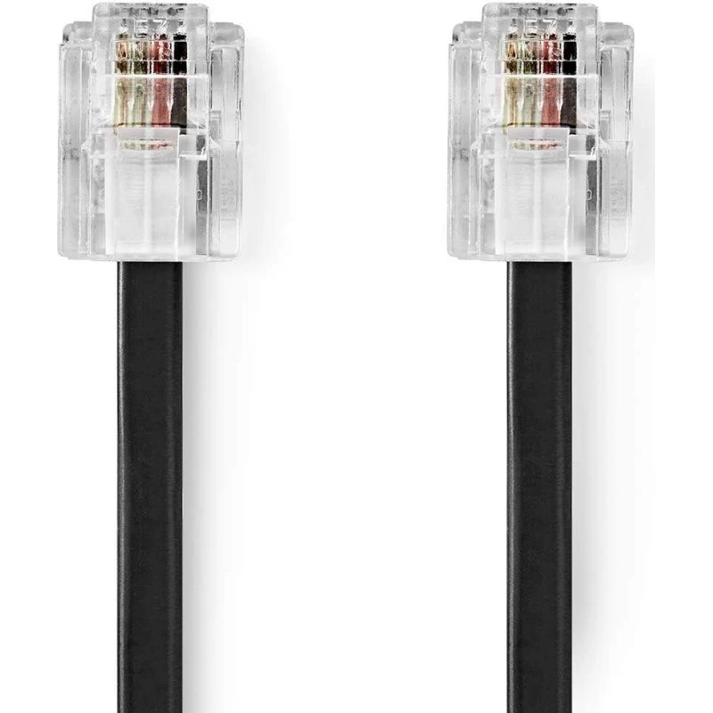 Nedis TCGL90200BK20 Telefonkabel 2 m, Sort