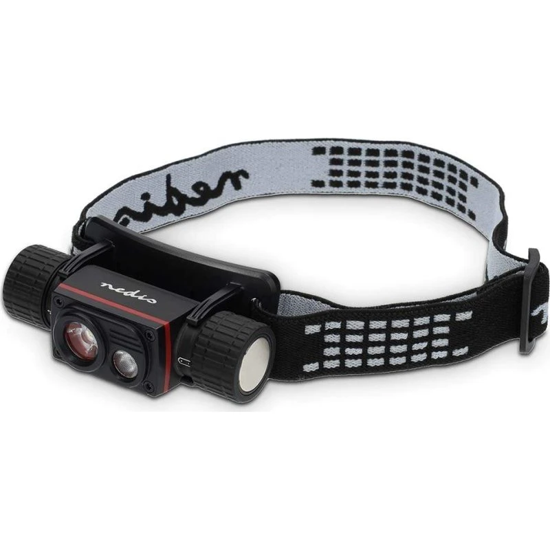 Nedis LHLR10WBK LED forlygte, 10 W, 1000 lm, USB-C, IPX8, sort