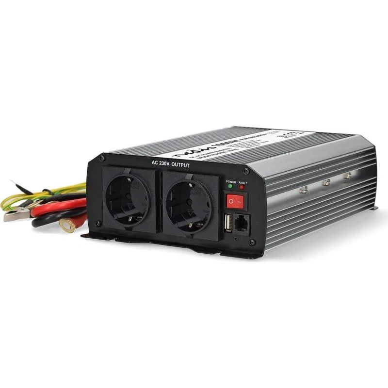 Nedis Modificeret Sinus Inverter 24V DC, 1000W, Type F/USB-A