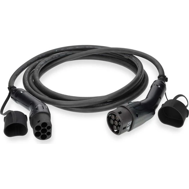 Nedis Kabel til elbil Type 2 32A 22kW 3-fase 5m Sort