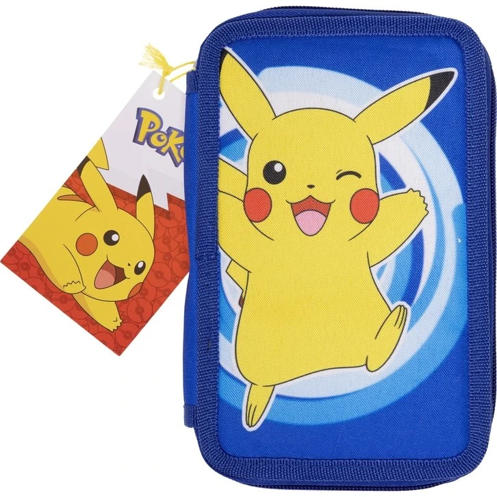Pokémon Dobbelt Penalhus med Indhold – Pikachu