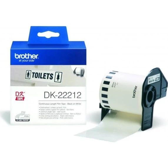 Brother DK-22212 62mm Sort på Hvid Etikett