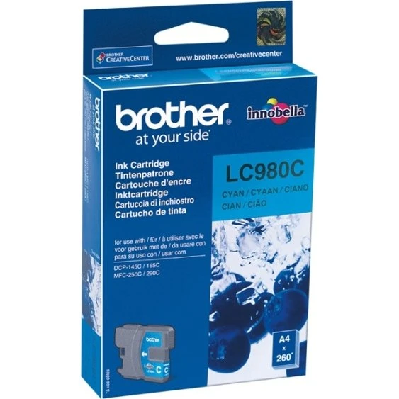 Brother LC-980C Cyan Blækpatron, 1 stk
