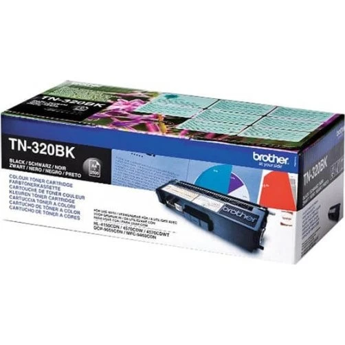 Brother TN320BK Sort Toner, 2.500 sider, Original