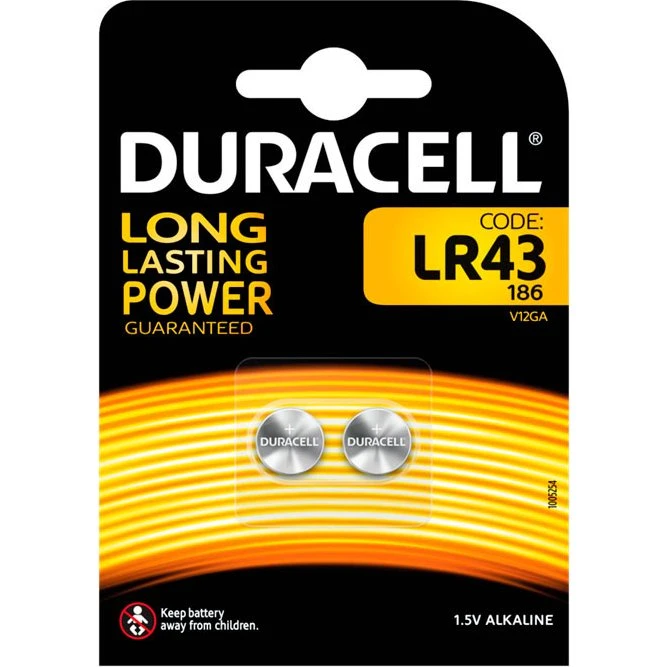 Duracell LR43 2 stk Alkalisk Knapcellebatterier