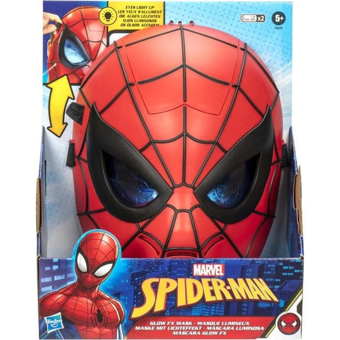 Hasbro Marvel Spider-Man Glow FX Maske – Rød, lysende øjne, justerbar