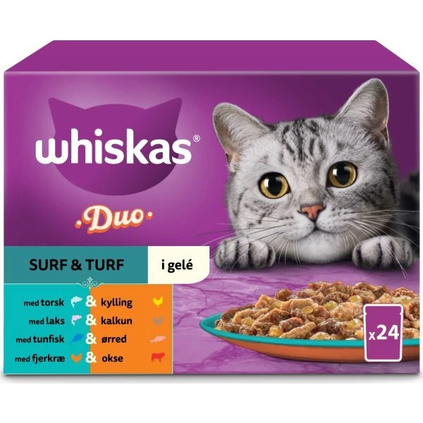 Whiskas Portionsposer Surf & Turf 24x85 g