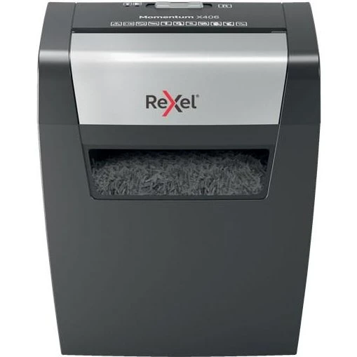 Rexel Momentum X406 Makulator, 4x30 mm, blå/grå, 15 liter