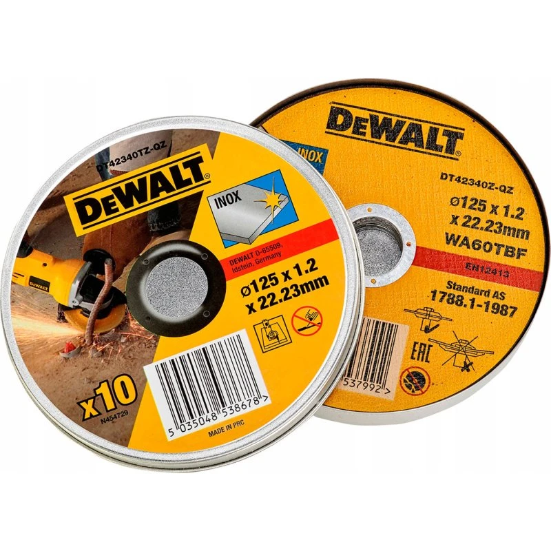 DeWALT Kværneskive 125 mm, 10 stk – for metal & inox-stål