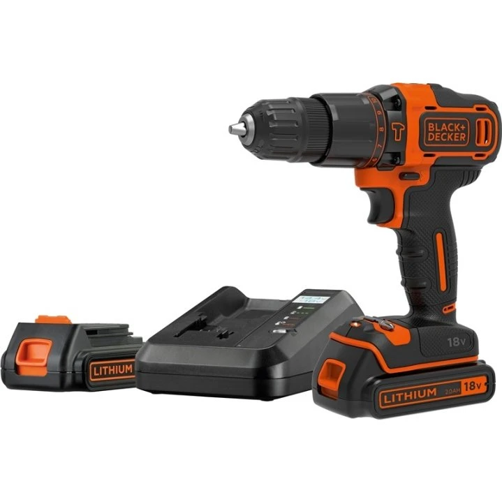 Black & Decker 18V Slagboremaskine 2x2,0 Ah, sort