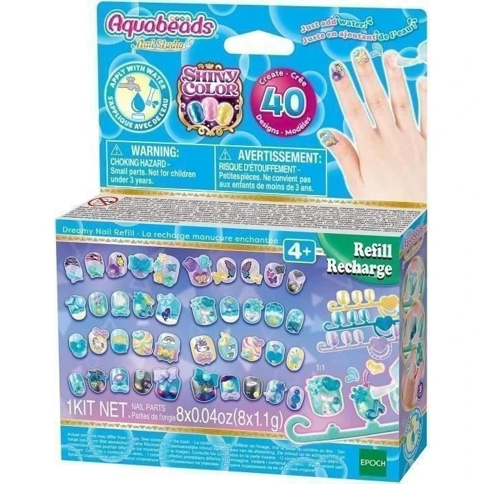 Aquabeads Enchanted Manicure Refill - 40 Designs - Flerfarvet
