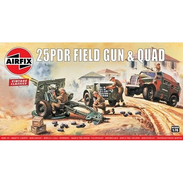 Airfix 25pdr Feltkanon & Quad Byggesæt 1:76
