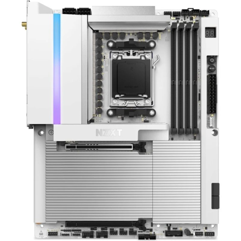NZXT N9 X870E Hvid ATX Bundkort - AMD AM5 - DDR5 - WiFi 7
