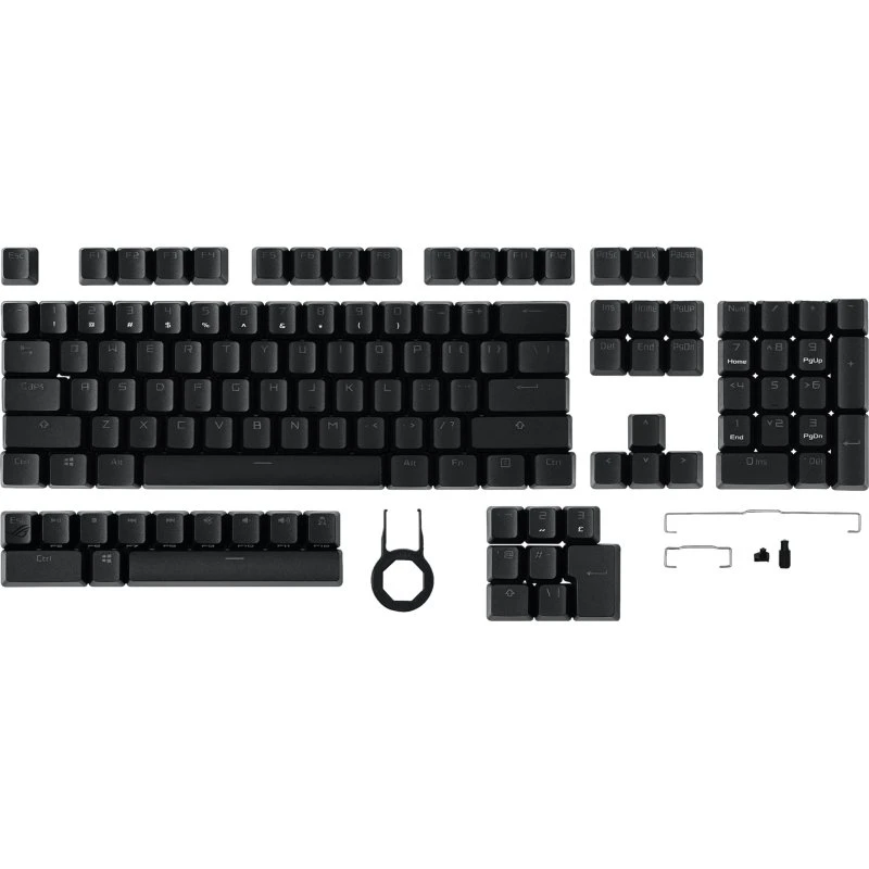 ASUS ROG PBT Doubleshot Tastedækkesæt, Sort