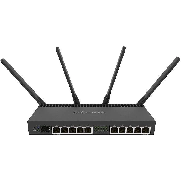 MikroTik RB4011iGS+5HacQ2HnD-IN Dualband Router, 10x Gigabit, Sort