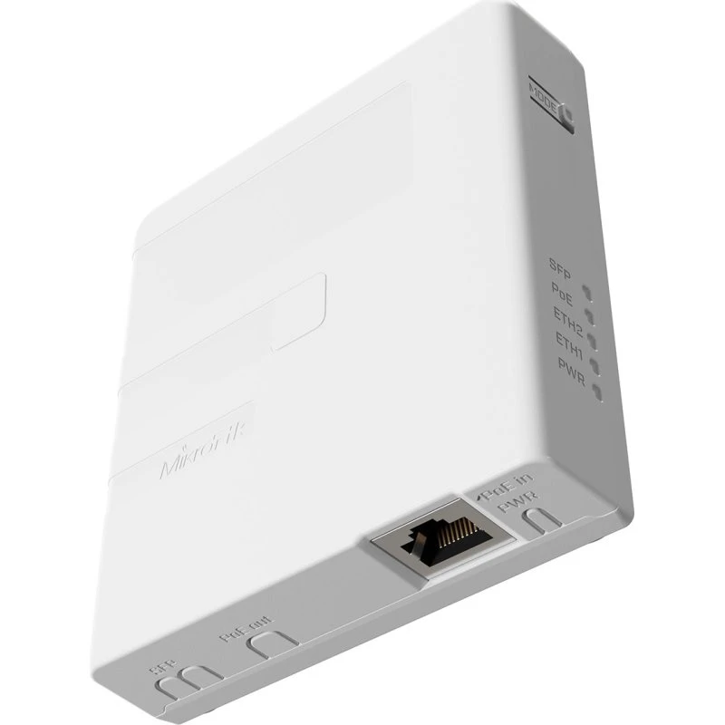 MikroTik GPEN21 PoE Injector 3 Porte (2x1000 Mbps, 1x SFP Fiber) Hvid
