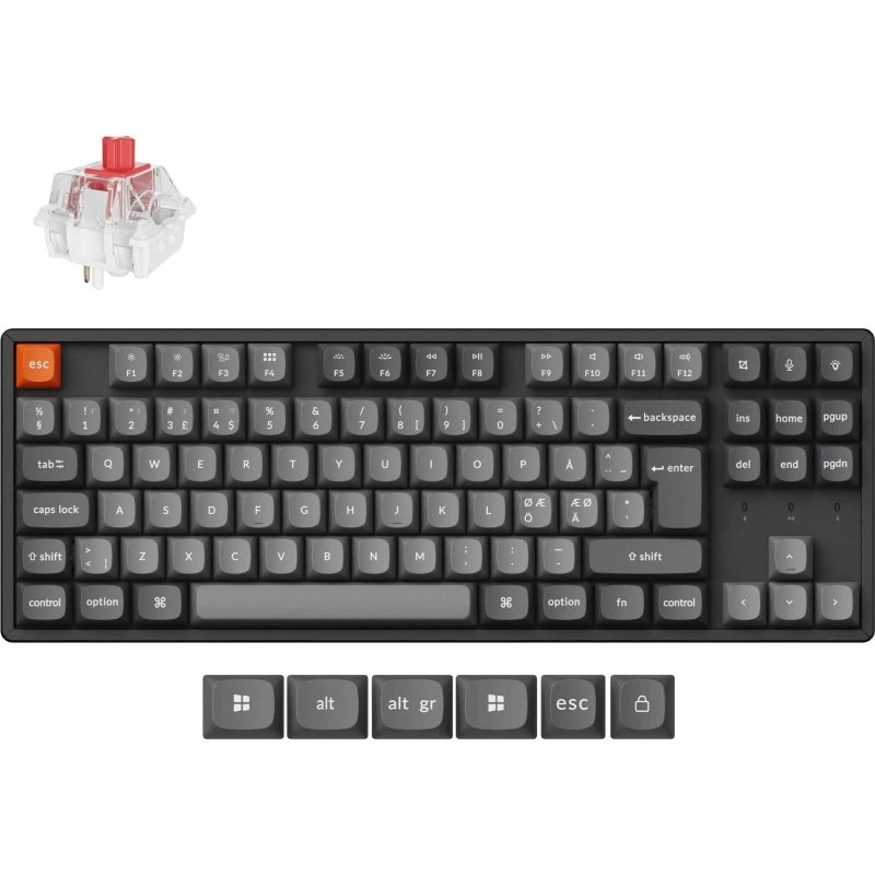 Keychron K8 MAX Super Red TKL Trådløs Tastatur, 4000 mAh, RGB