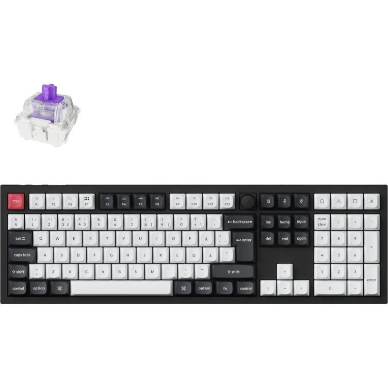 Keychron Q6 HE Trådløst Mekanisk Tastatur Nordisk Carbon Sort