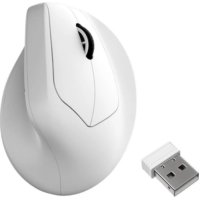 Keychron M5 Wireless Ergonomisk Mus - Hvid - 6 Knapper - 42000 dpi