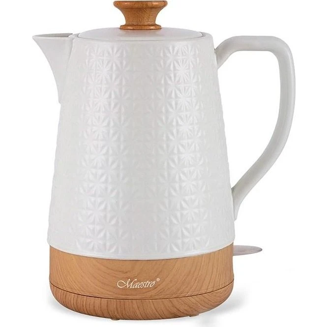 Maestro MR-076 Elkedel 1,8 L, 1800 W, Hvid/Træ