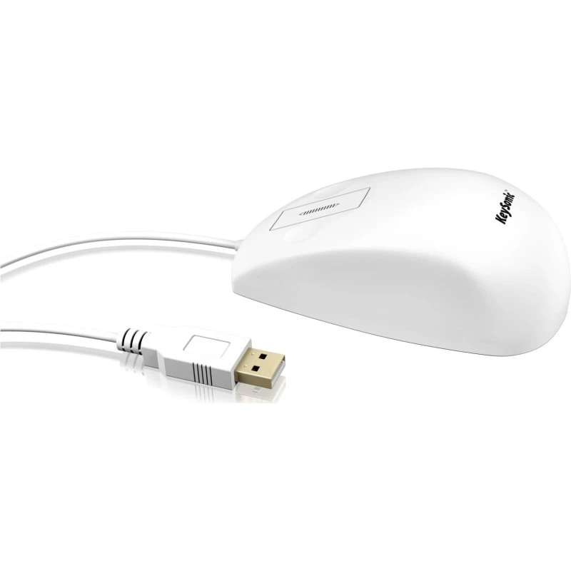KeySonic KSM-5030M-W Vandtæt Silikone Mus, Hvid, IP68, USB Type-A