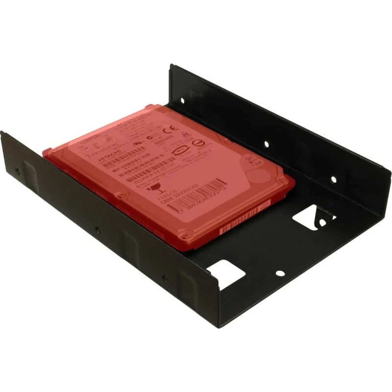 Inter-Tech 3,5" til 2x2,5" Einbaurahmen, sort