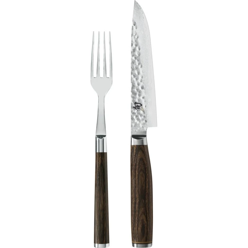 KAI Shun Premier Kniv & Gaffel Sæt Krom/Brun