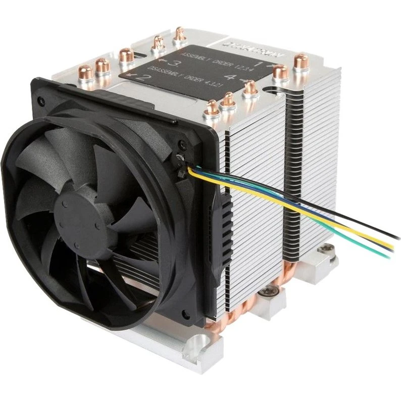 Inter-Tech B-11 80 mm CPU-køler, sort/guld, for LGA3647