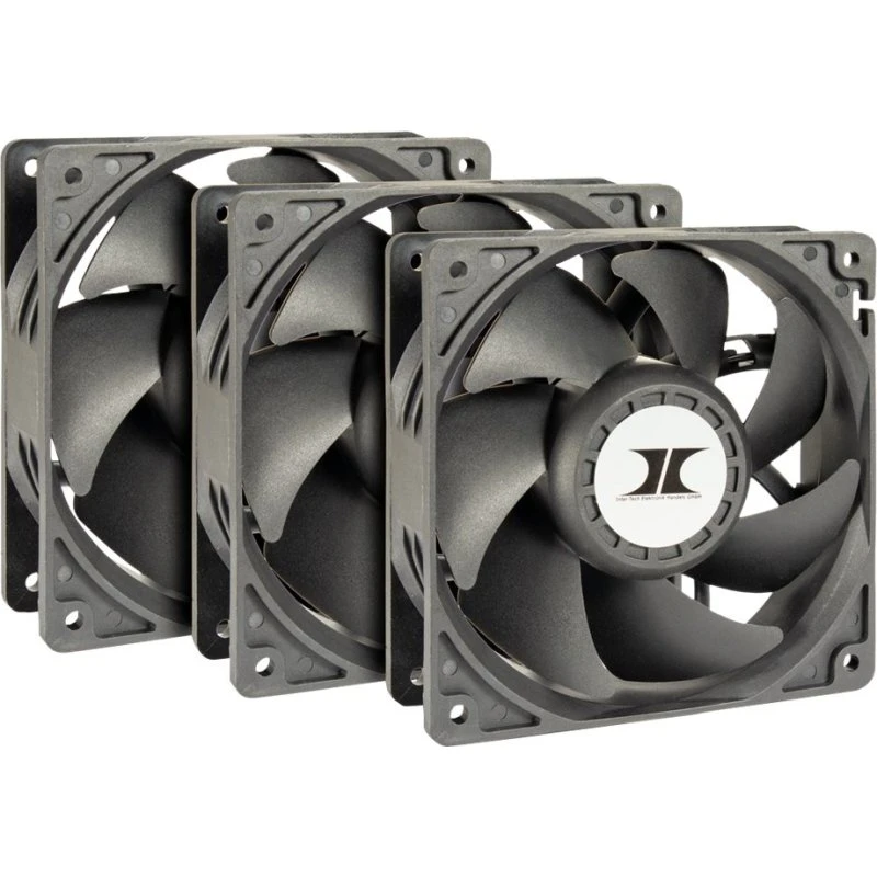 Inter-Tech Fan 3-pack Sort 120 mm