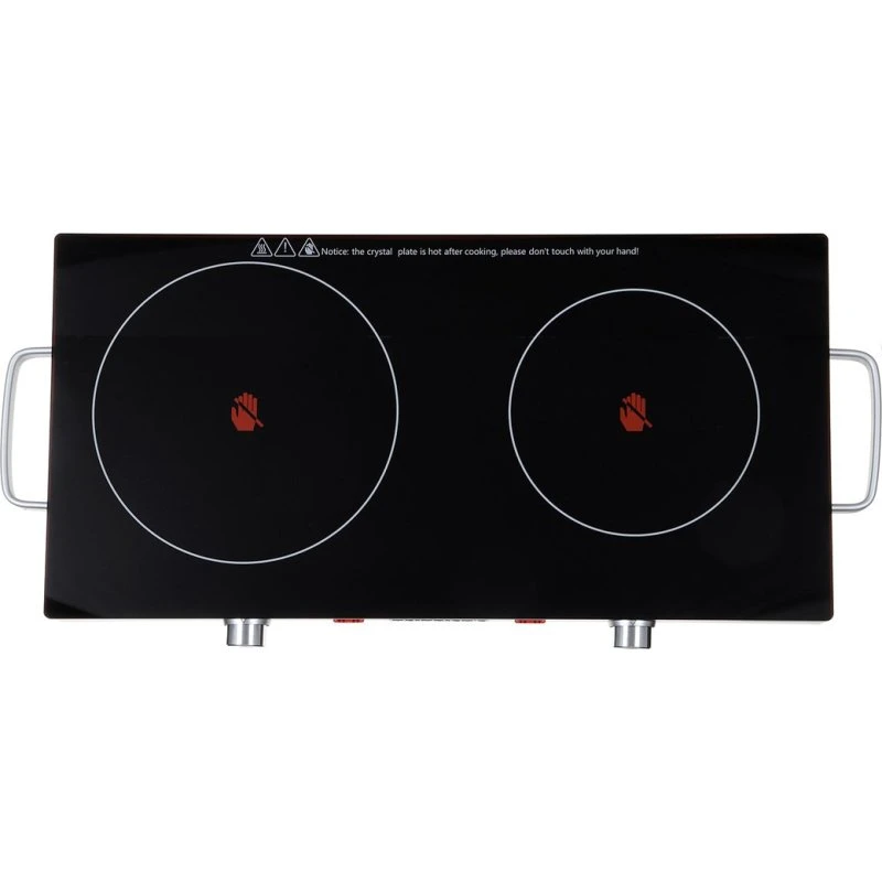 Heinrich's HDK 8696 Keramisk Kogeplade, 2 Zoner, Sort
