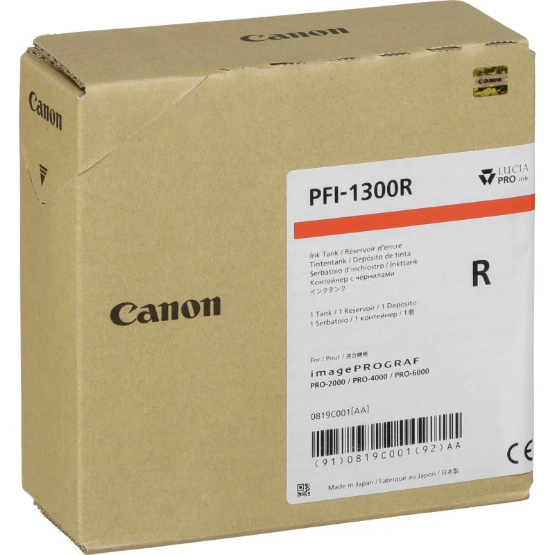 Canon PFI-1300 Rød 330 ml, original