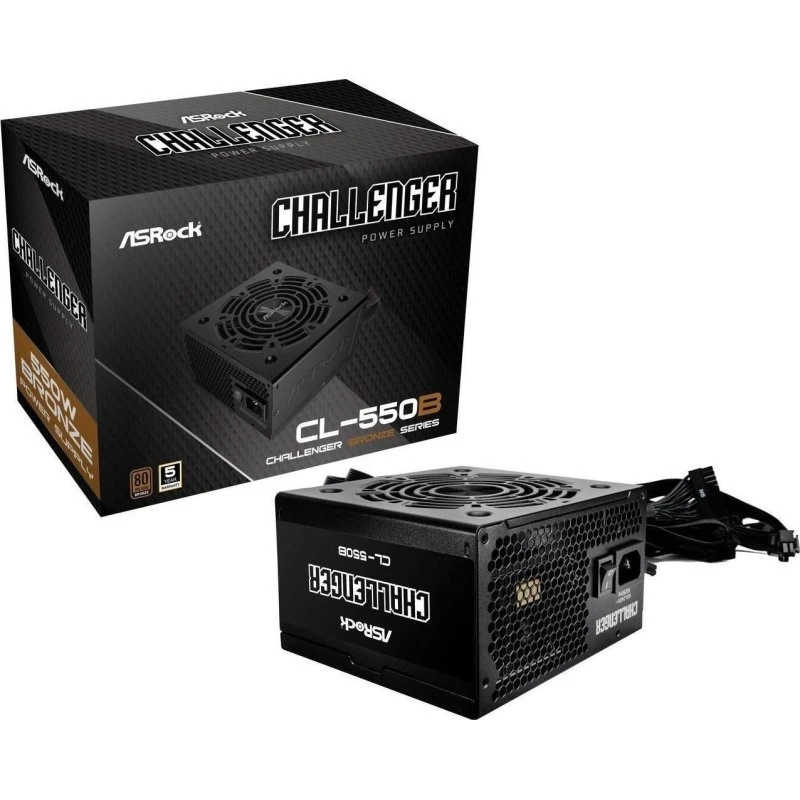 ASRock CL-550B 550W 80 Plus Bronze Strømforsyning, Sort