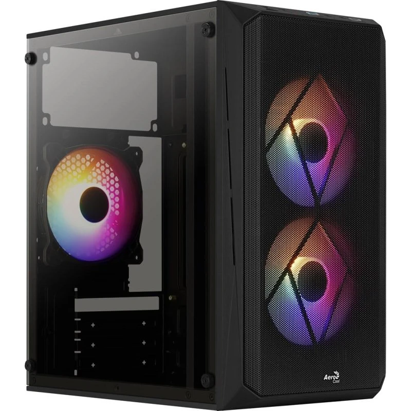 AeroCool CS107V2 Mini Tower, sort med vindue og ARGB-køling
