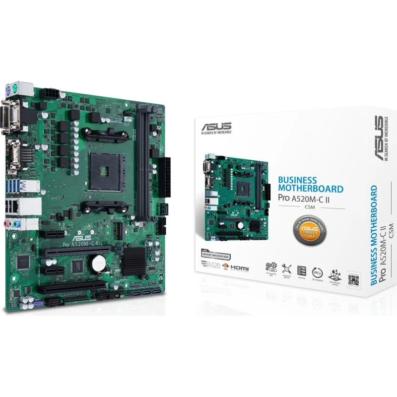 ASUS Pro A520M-C II/CSM Micro-ATX AM4 AMD A520
