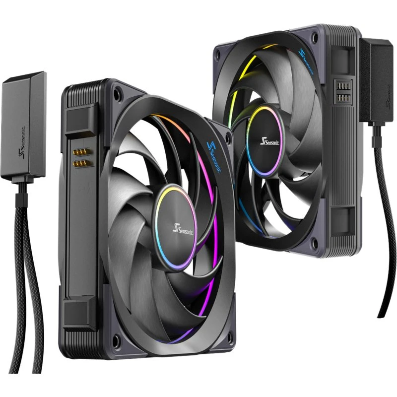 Seasonic MagFlow ARGB 3-pack 120 mm Sort