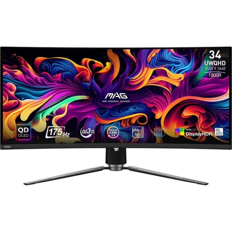 MSI MAG 341CQP QD-OLED 34" Kurvet Gaming-skærm