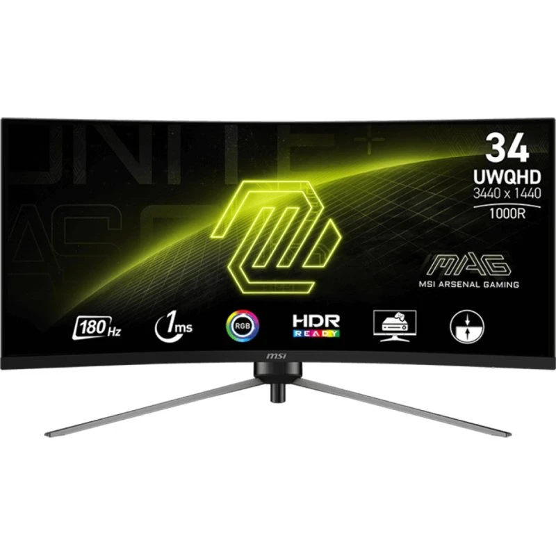 MSI MAG 345CQRDE 34" Curved UltraWide 180Hz Gaming Skærm