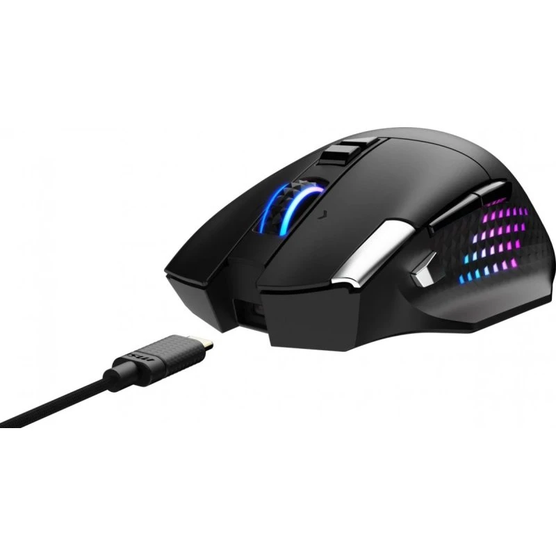 MSI Versa Pro W Trådløs Gamingmus – 26.000 DPI, RGB, 13 knapper, Sort