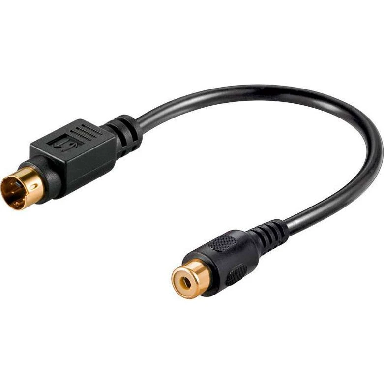 Goobay Videoadapter RCA hun til 4-pin mini-DIN 20 cm sort