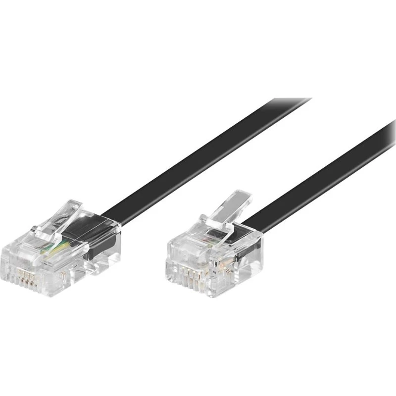 goobay Western cable ISDN-telefonledning 3m, Sort