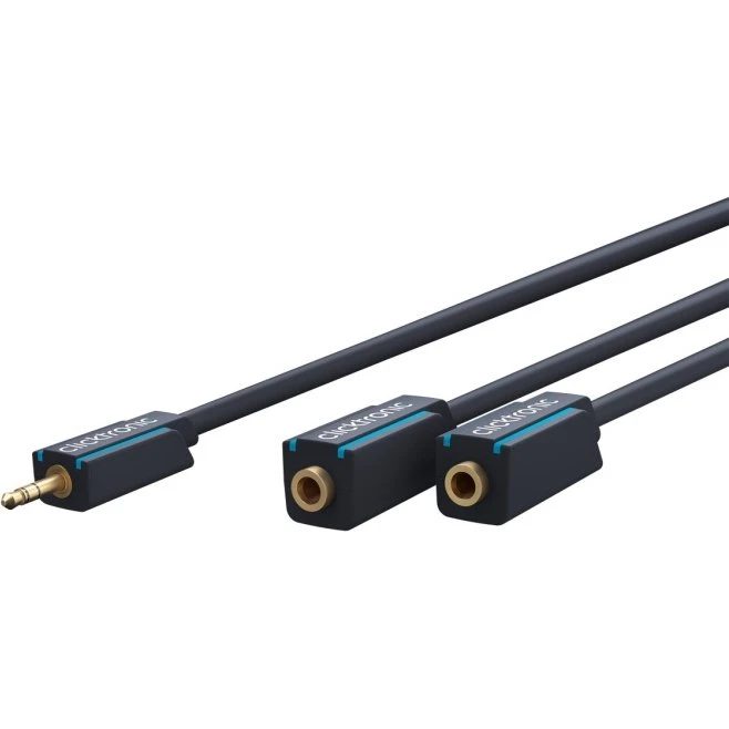ClickTronic 3,5 mm AUX-adapterkabel 0,1 m, guldbelagt