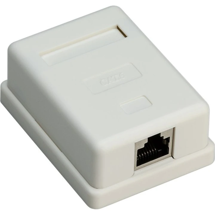 Goobay 1-port RJ45-vægmonteringsboks CAT6 STP hvid