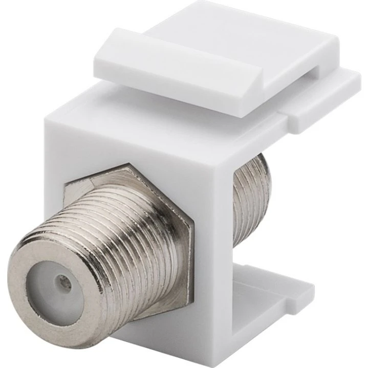 Goobay 79474 Keystone-modul F-stik > F-stik, sølv/hvid